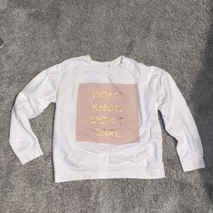 “Don’t know don’t care” crewneck sweater